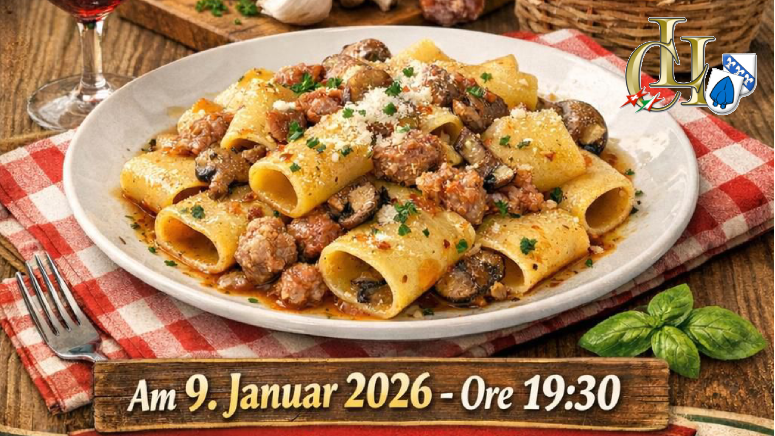 Serata gastronomica alla CLI di Effretikon: paccheri ai funghi e salsiccia