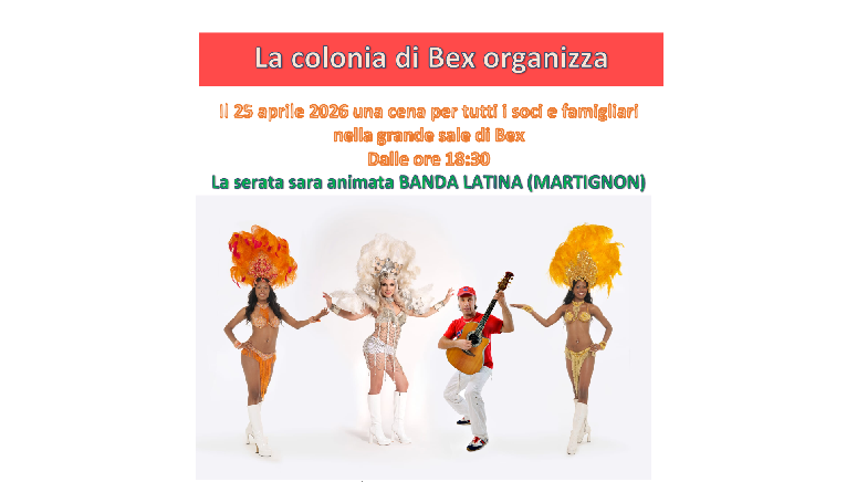 25 aprile 2026 – Cena Sociale a Bex