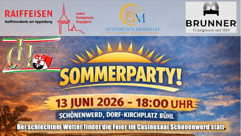 13 giugno 2026 – Sommerparty a Schönenwerd